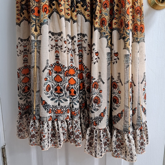 Free People ๐ค๐งก Feeling Groovy Border Print Maxi Dress in Sand Combo - Picture 5 of 15